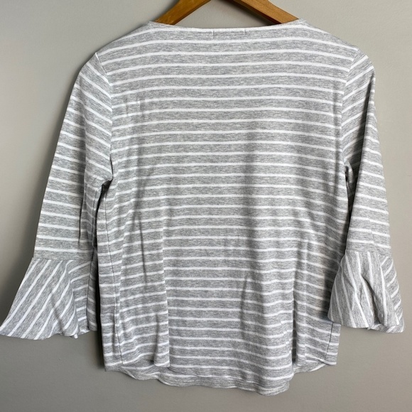 J. Crew Mercantile Women's Stripe 3/4 Sleeve Bell Cuff 100%‎ Cotton Shirt Medium - Picture 4 of 11